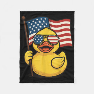 Rubber Eend Usa Vlag Onafhankelijkheidsdag Bad Een Fleece Deken
