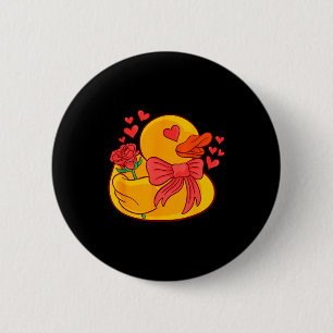 Rubber Eend Valentijnsdag Rubber Eendje T-shirt Ronde Button 5,7 Cm