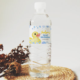 Rubber eend verjaardag water fles label waterfles etiket