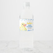 Rubber eend verjaardag water fles label waterfles etiket (Voorkant)