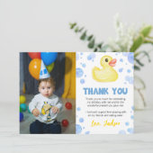 Rubber Eend Verjaardagsfoto Bedankkaart (Staand voorkant)