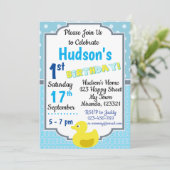 Rubber Eend Verjaardagsuitnodiging Kaart (Staand voorkant)