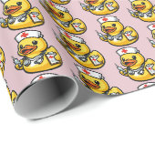 Rubber Eend Verpleegster Cadeaupapier (Rol Hoek)