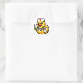Rubber Eend Verpleegster Ronde Sticker (Tas)