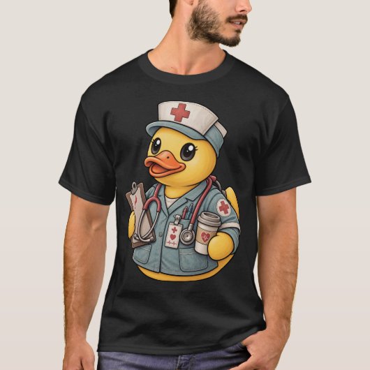 Rubber Eend Verpleegster Vintage Editie T-shirt (Voorkant)