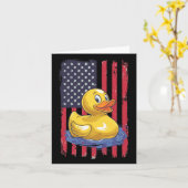 Rubber Eend Vlag Onafhankelijkheidsdag Bath Eend Kaart (Gele Bloem)