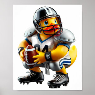 Rubber Eend Voetbal Speler Ducky Duckie Mannen Vro Poster