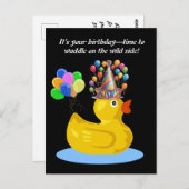 Rubber Eend vrolijk  Leuk en apart verjaardagsfees Briefkaart (Voorkant / Achterkant)