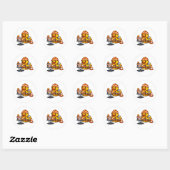 Rubber Eend Wegenwerker Ronde Sticker (Vel)