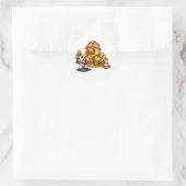Rubber Eend Wegenwerker Ronde Sticker (Tas)