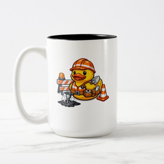 Rubber Eend Wegenwerker Tweekleurige Koffiemok (Links)