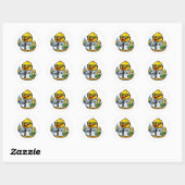 Rubber Eend Wetenschapper Ronde Sticker (Vel)