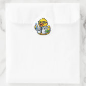 Rubber Eend Wetenschapper Ronde Sticker (Tas)