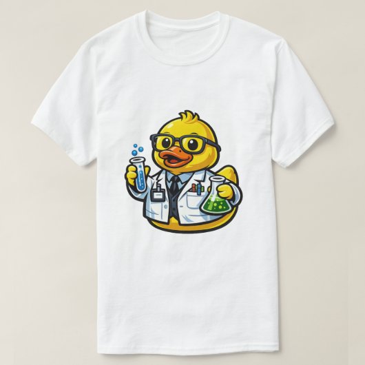 Rubber Eend Wetenschapper T-shirt (Design voorkant)