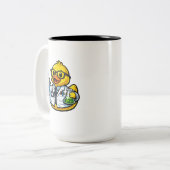 Rubber Eend Wetenschapper Tweekleurige Koffiemok (Voorkant links)