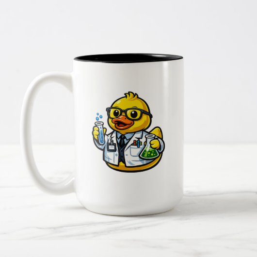 Rubber Eend Wetenschapper Tweekleurige Koffiemok (Links)