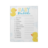 Rubber Eend Woord Ontcijfer Baby Shower Spelpakket Notitieblok (Linkerzijde)