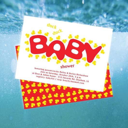 Rubber Eenden Eend Eend Baby Shower Uitnodiging