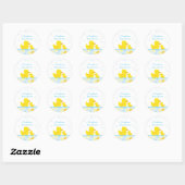 Rubber Eendje Baby Shower Favoringegaven Ronde Sticker (Vel)