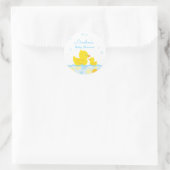 Rubber Eendje Baby Shower Favoringegaven Ronde Sticker (Tas)