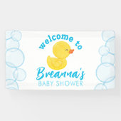 Rubber Eendje Baby Shower Welkom Hangen Vinyl Spandoek (Horizontaal)