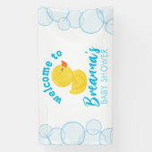 Rubber Eendje Baby Shower Welkom Hangen Vinyl Spandoek (Verticaal)
