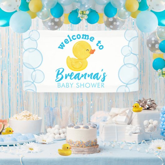 Rubber Eendje Baby Shower Welkom Hangen Vinyl Spandoek