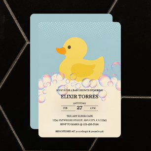 Rubber Eendje Bubbel Baby Shower Kaart
