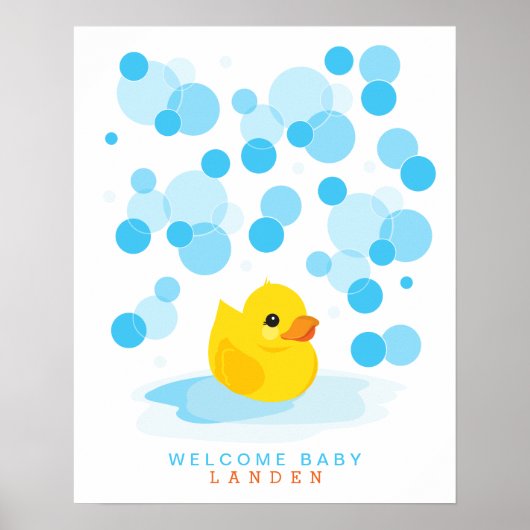 Rubber Eendje | Cadeau boekje voor babyshower Prin Poster (Voorkant)