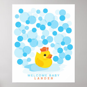 Rubber Eendje Gastenboek voor babyfeest Print