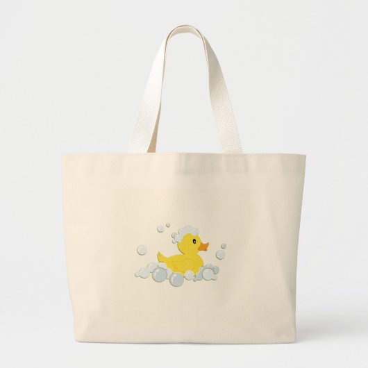 Rubber Eendje in Bellen Grote Tote Bag (Voorkant)