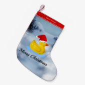 Rubber Eendje Kerstgroeten Kleine Kerstsok (Voorkant (Hangend))