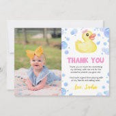 Rubber Eendje Meisje Verjaardagsfoto Bedankkaart (Voorkant)