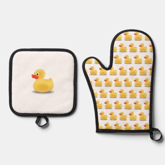Rubber Eendje Ovenwant & Pannenlap Set (Voorkant)