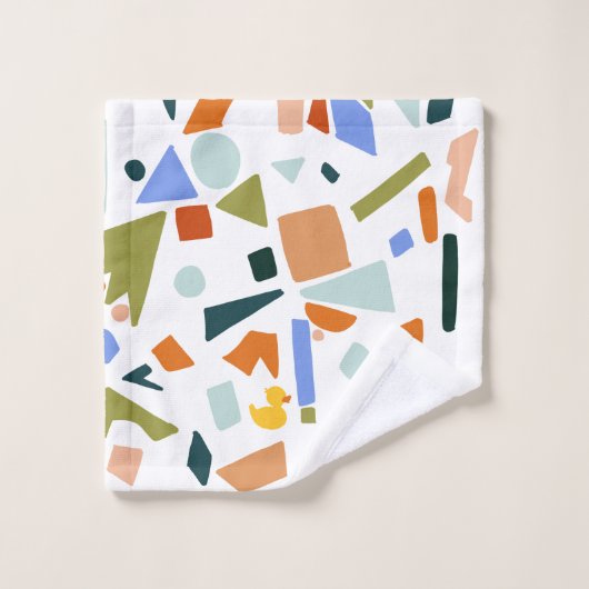 Rubber Eendje Terrazzo Patroon Bad Handdoek (Wasdoekje)