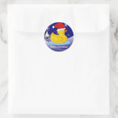 Rubber Eendje's Kerstmis Ronde Sticker (Tas)