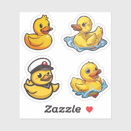 Rubber eendjes stickers (Vel)