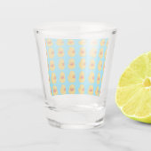 Rubber Euck Pattern Blue Print Shot Glass Shot Glas (Achterkant)