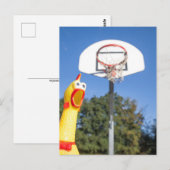 Rubber Kip die basketbal speelt Briefkaart (Voorkant / Achterkant)