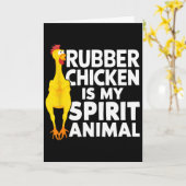 Rubber Kip Is Mijn Geestdier Grappig  Kaart (Gele Bloem)