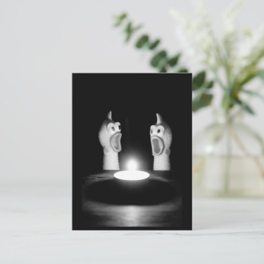 Rubber kip kerst briefkaart (Staand voorkant)