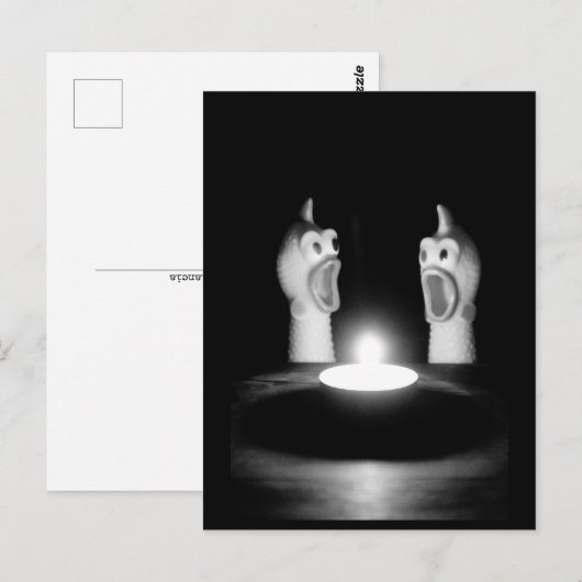 Rubber kip kerst briefkaart (Voorkant / Achterkant)