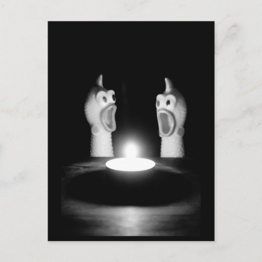 Rubber kip kerst briefkaart (Voorkant)