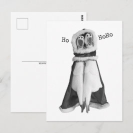 Rubber kip kerstman ansichtkaart briefkaart
