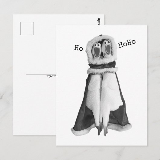 Rubber kip kerstman ansichtkaart briefkaart (Voorkant / Achterkant)