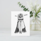 Rubber kip Santa Briefkaart (Staand voorkant)