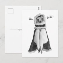 Rubber kip Santa Briefkaart