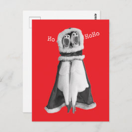 Rubber kip Santa Briefkaart