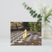 Rubber Kip Schaakspel Briefkaart (Staand voorkant)