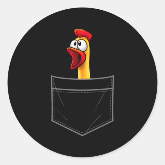 Rubber kip voor dierlijke kip ronde sticker (Voorkant)